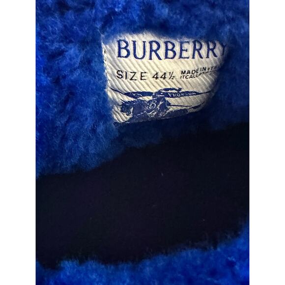 Burberry NWT Blue/Black Shearling Embellished Suede Creeper Boot main image 4